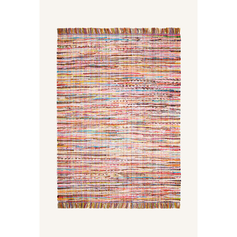 Latitude Vive Anzie Flatweave Cotton Red/Yellow/Blue Rug Wayfair.co.uk